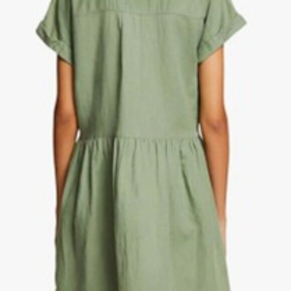 khaki /olive linen blend tunic dress pull on Briggs New York size medium - Picture 9 of 14